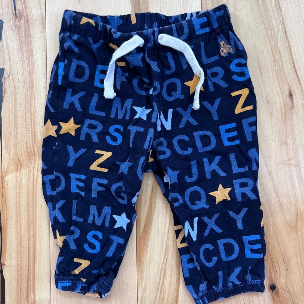 GAP Blue White Alphabet Print Joggers